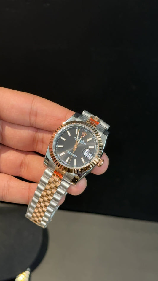 DateJust | 36mm | Rose Two Tone | Black Dial