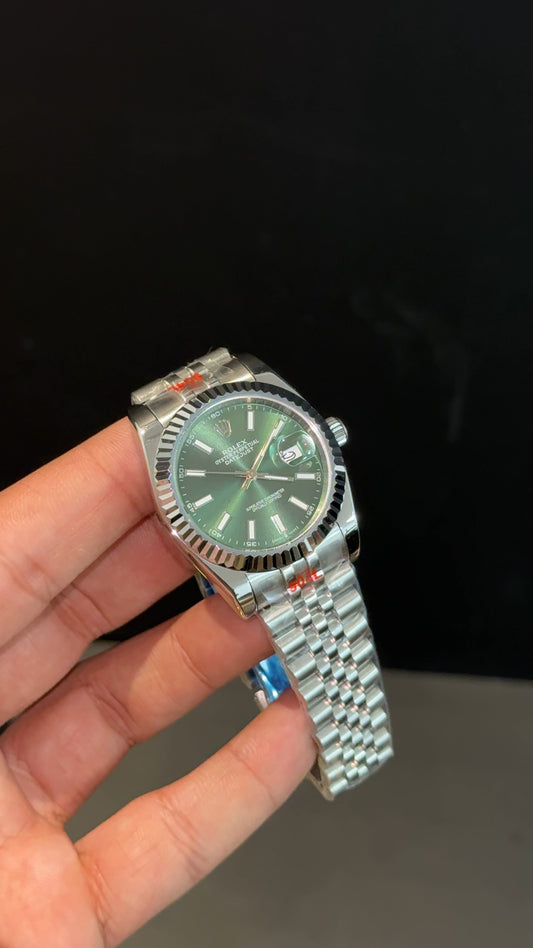 DateJust | 36mm | Silver Chain | Green Dial