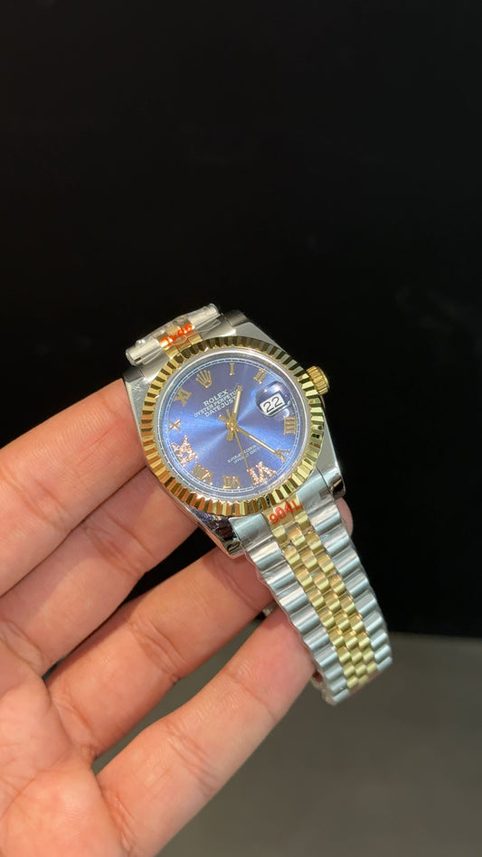 DateJust | 36mm | Gold Two Tone | Blue Roman Dial