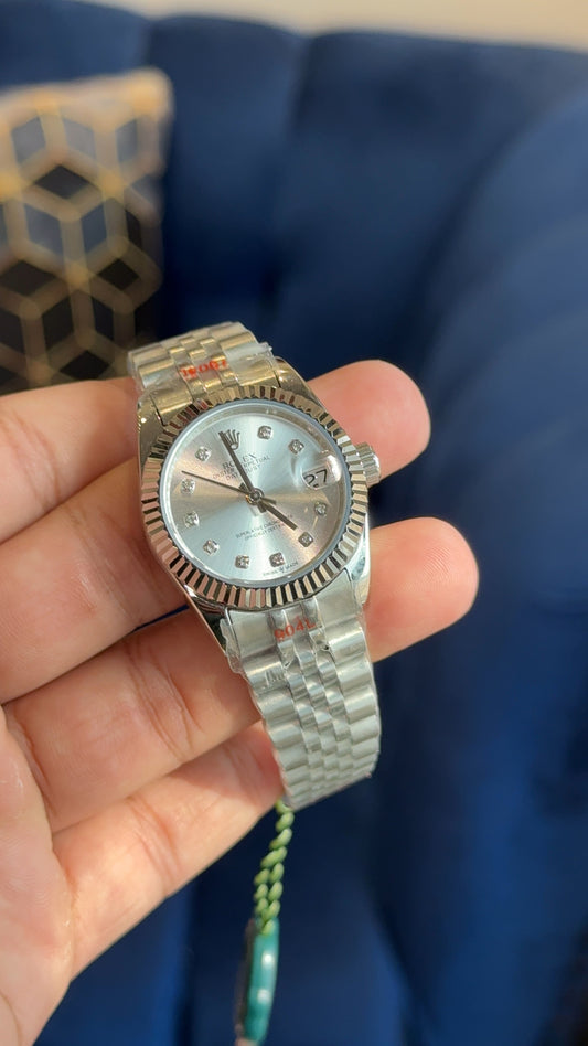 Datejust 27mm | Silver Jubilee Chain | White Diamond Dial