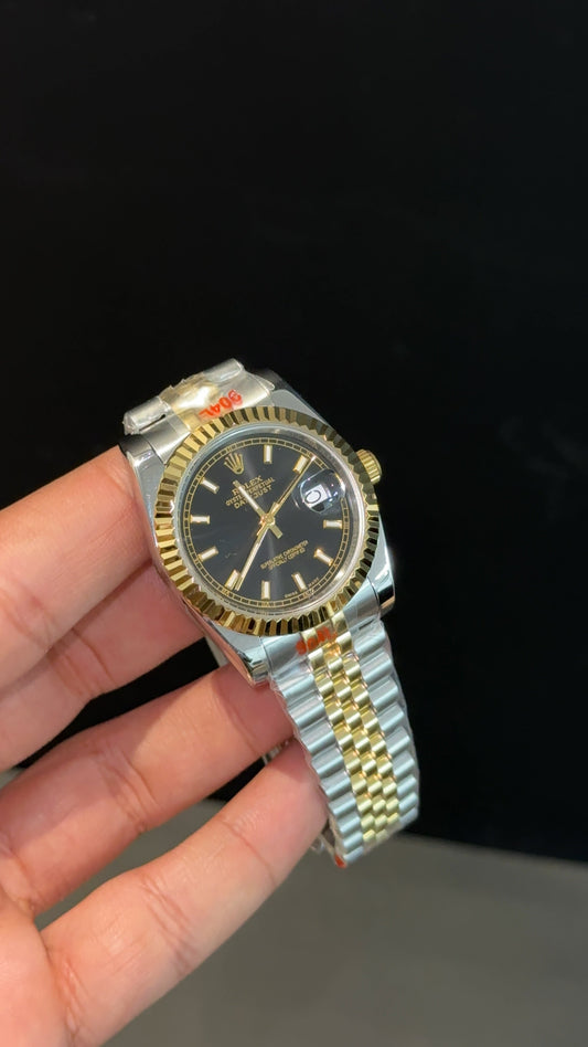 DateJust | 36mm | Gold Two Tone | Black Dial