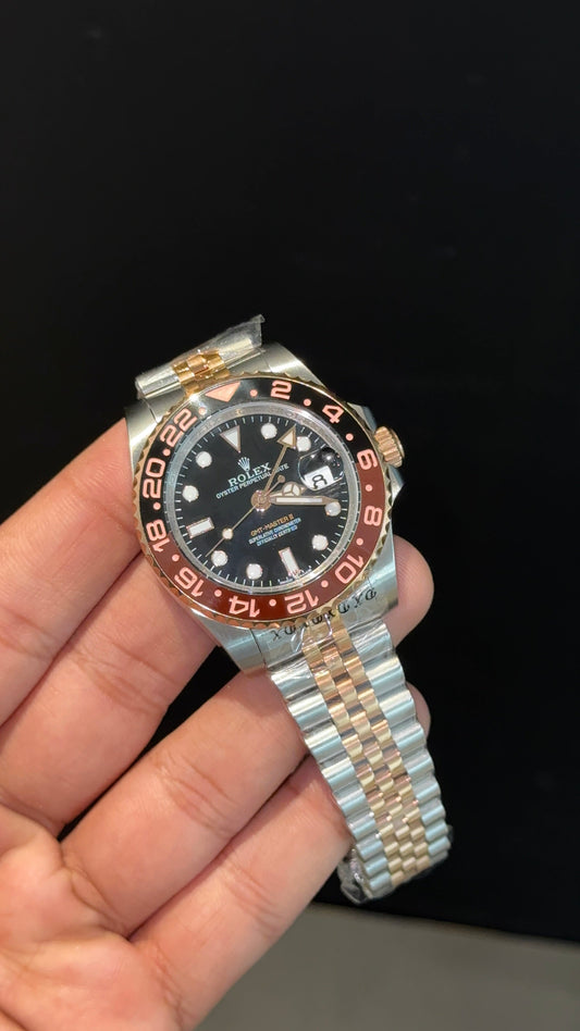 GMT RootBear | Rose Two Tone Jubilee | Black Dial