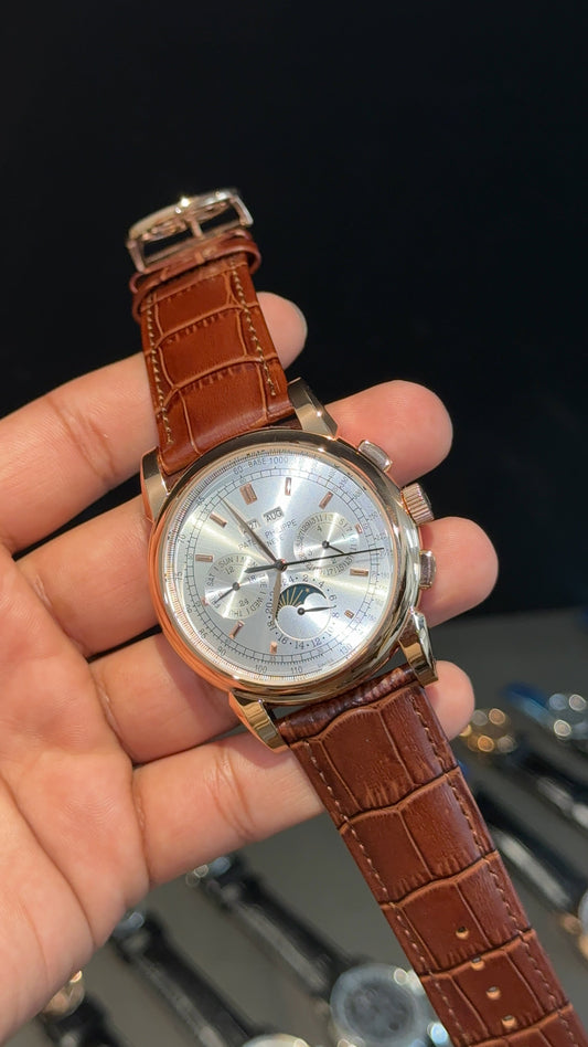 Patek Century | Auto | DayDate |  White Dial | Brown leather strap