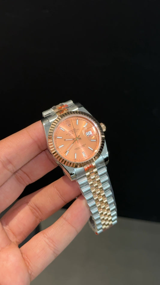 DateJust | 36mm | Rose Two Tone | Peach Dial