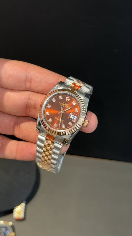DateJust | 36mm |Rose Two Tone |Choco Brown Diamond Dial