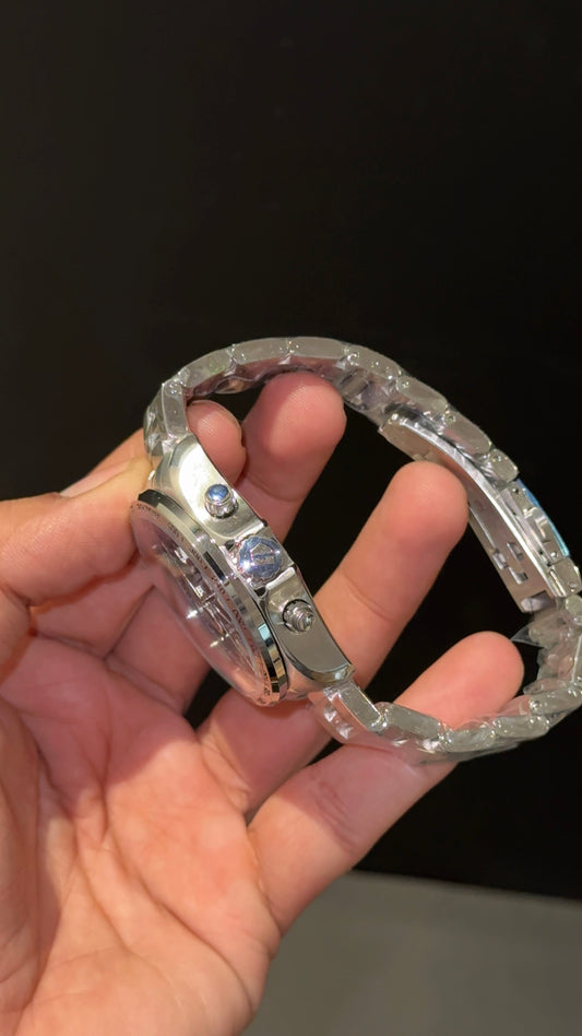 Tag Calibre 17 | Silver Chain | Blue  Dial