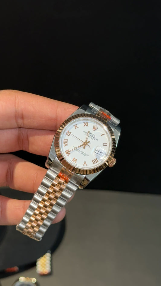 DateJust | 36mm | Rose Two Tone | White Roman Dial