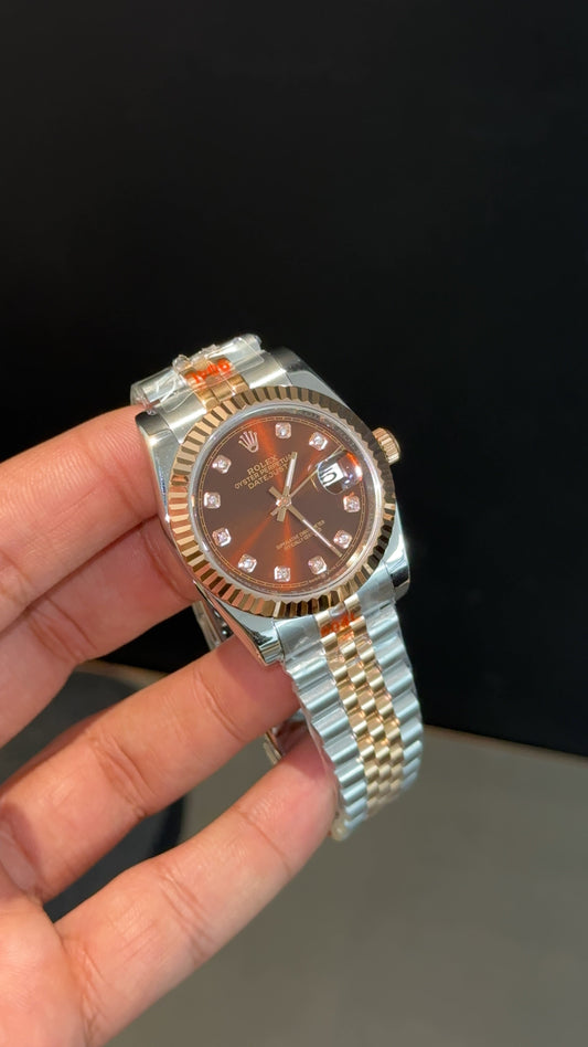 DateJust | 36mm |Rose Two Tone |Choco Brown Diamond Dial