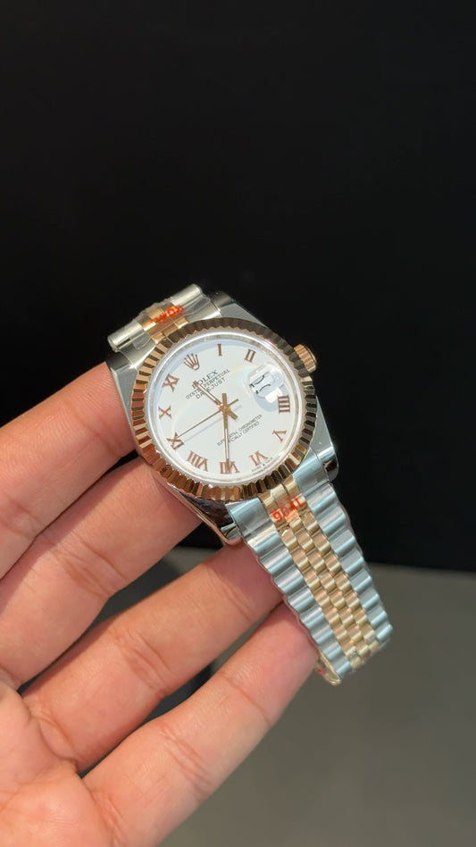 DateJust | 36mm |Rose Two Tone | White Roman Dial