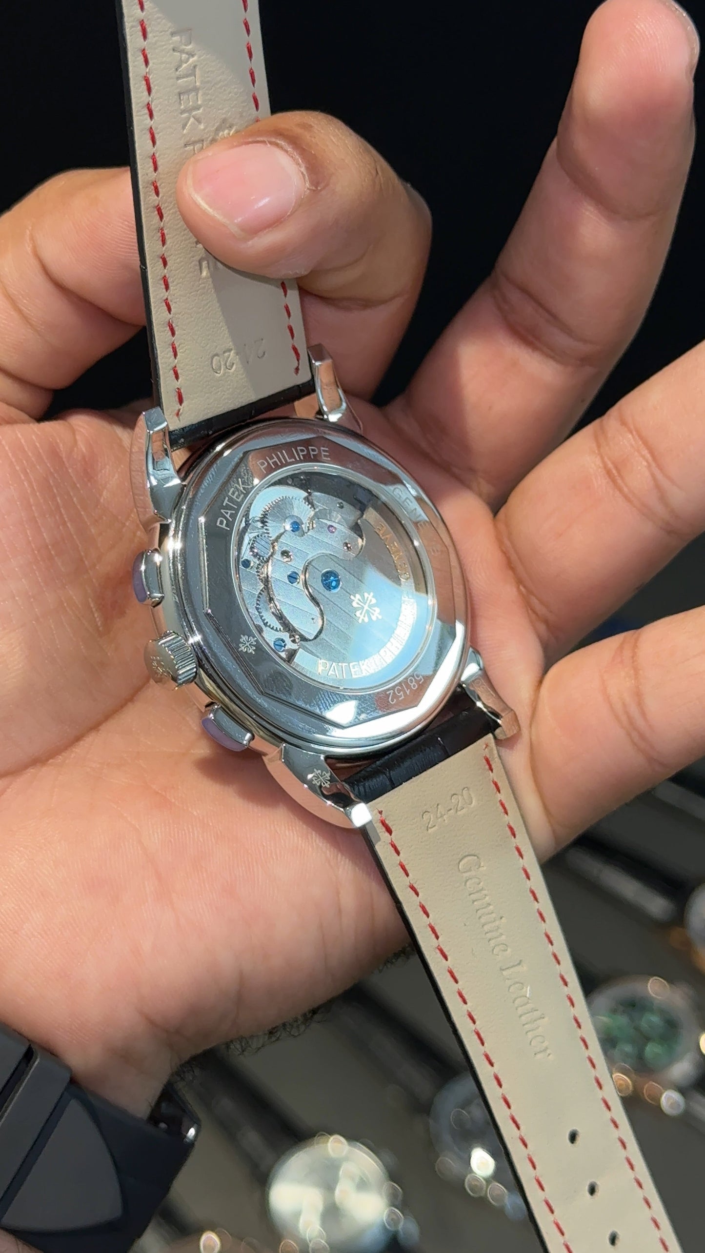 Patek Century | Auto | Redish  Index Dial | Black leather strap